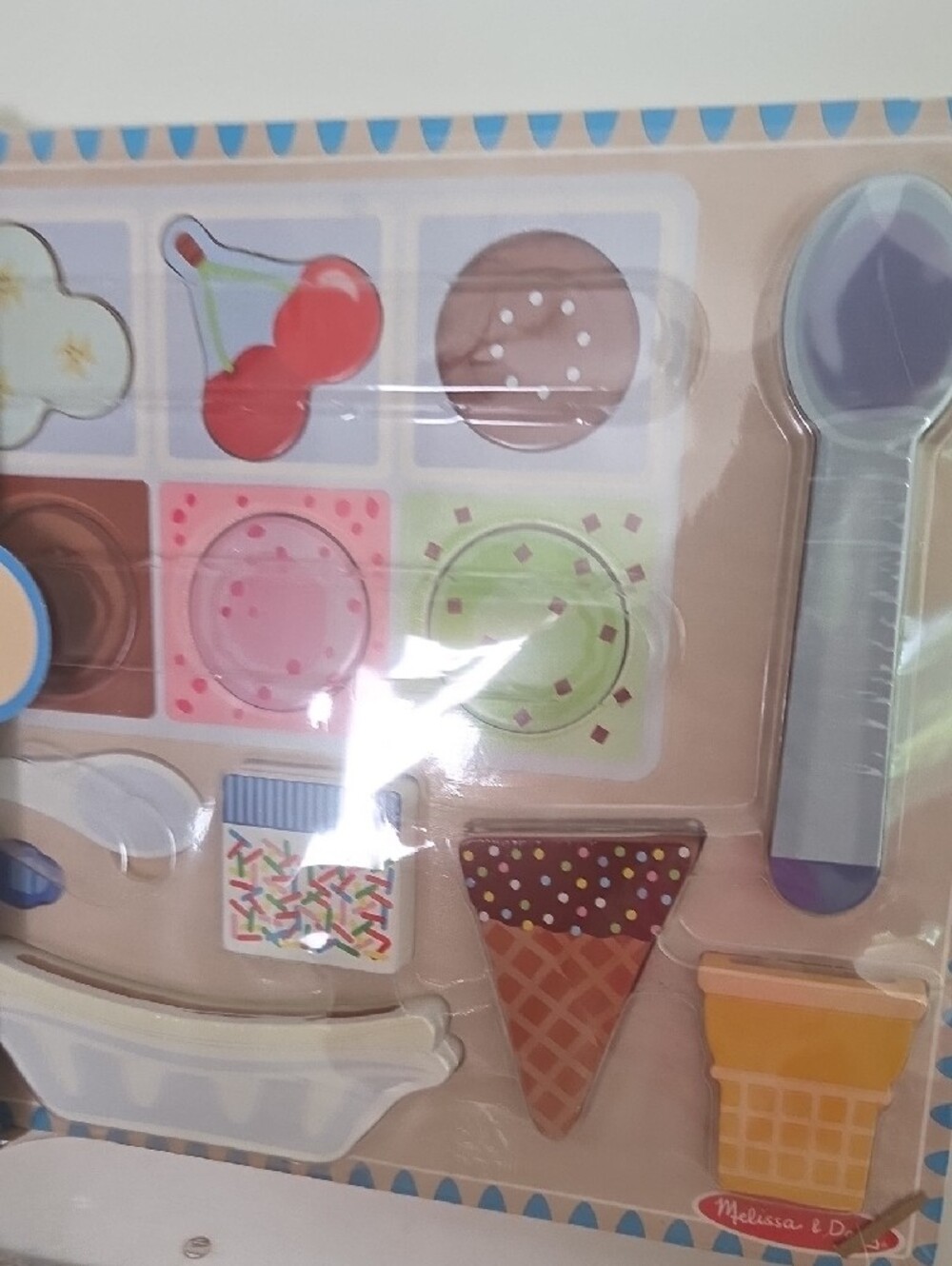 Melissa & Doug Ice Cream Puzzle Play Set - Blue, Pink, Green, Brown NWT - Picture 4 of 6